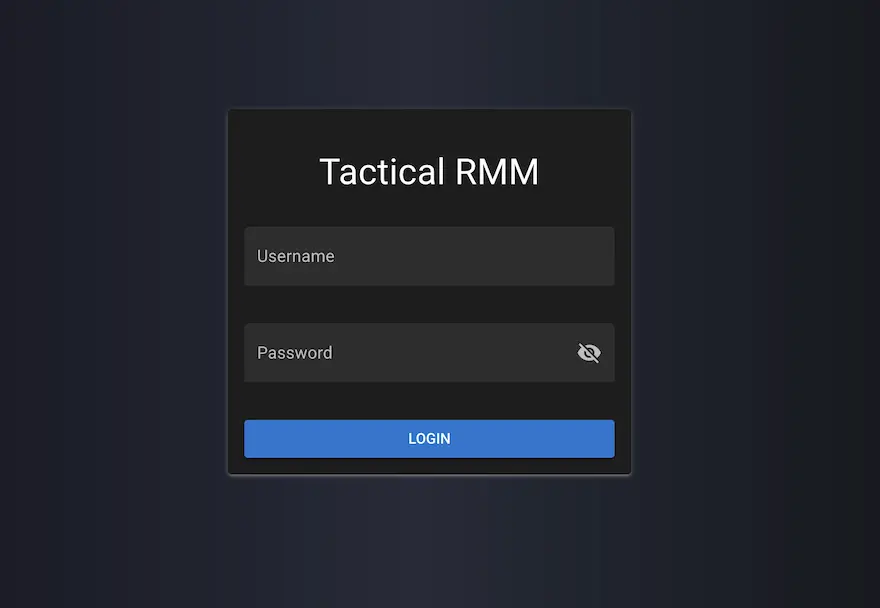 Tactical RMM logging page